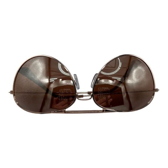 Aviator style sunglasses gold frame brown lenses - Picture 1 of 7